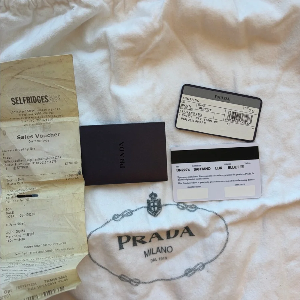 Authentic Prada Galleria Saffiano Lux Tote Bag – Blue/Navy - Picture 16 of 16